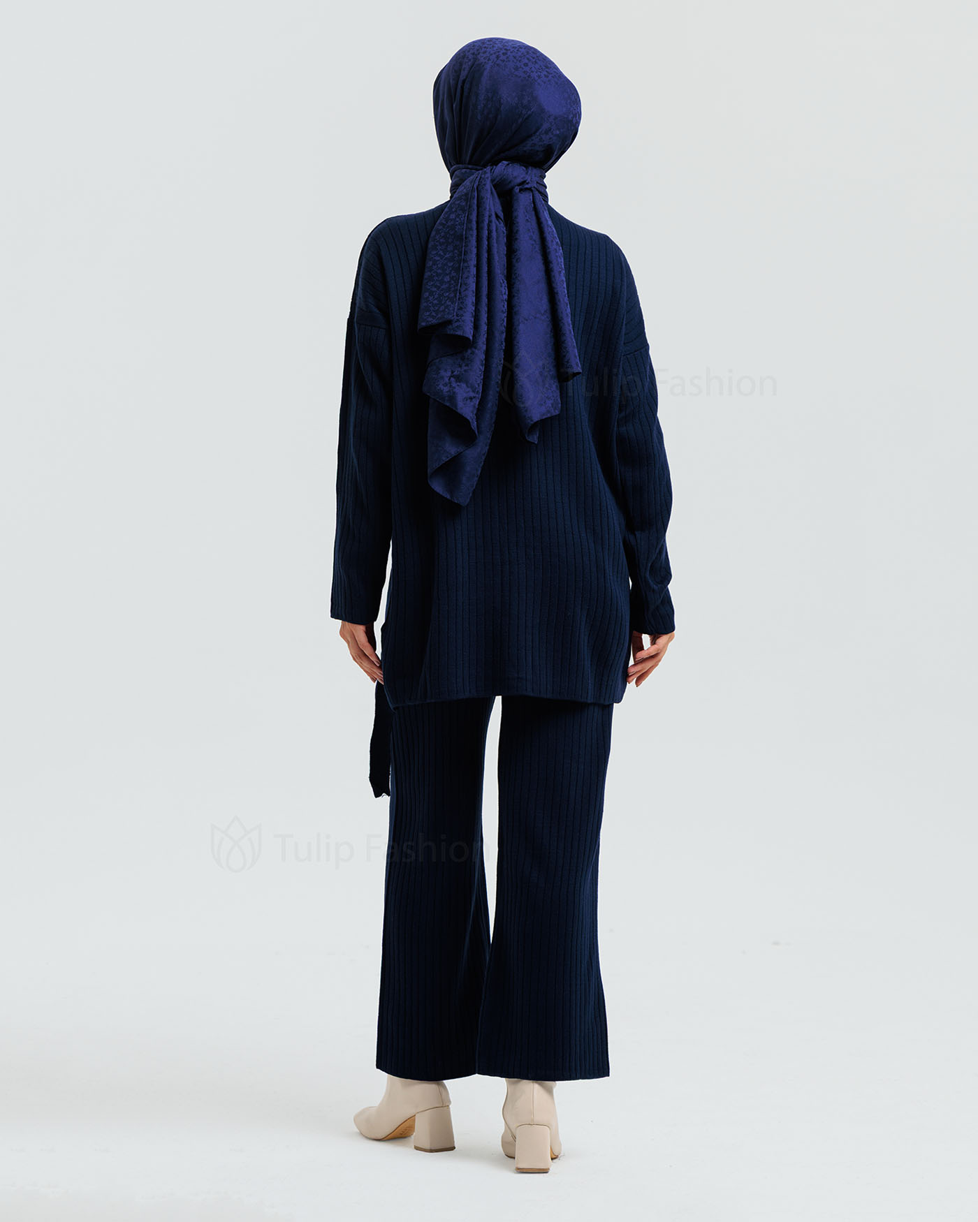 Tunic set with pants - Midnight Blue - 5