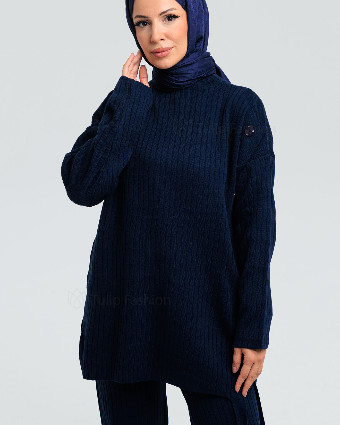 Tunic set with pants - Midnight Blue - 8