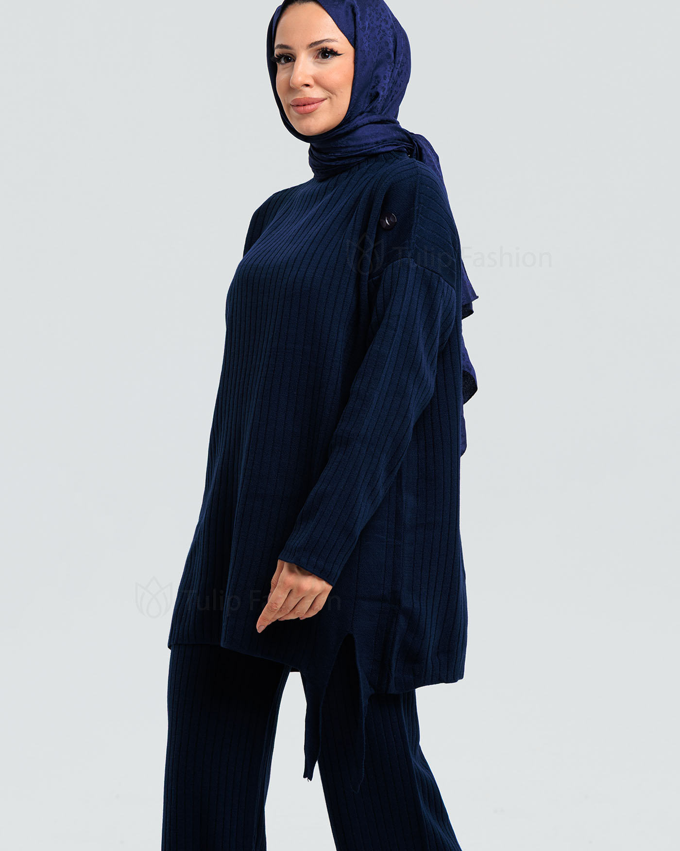 Tunic set with pants - Midnight Blue - 7