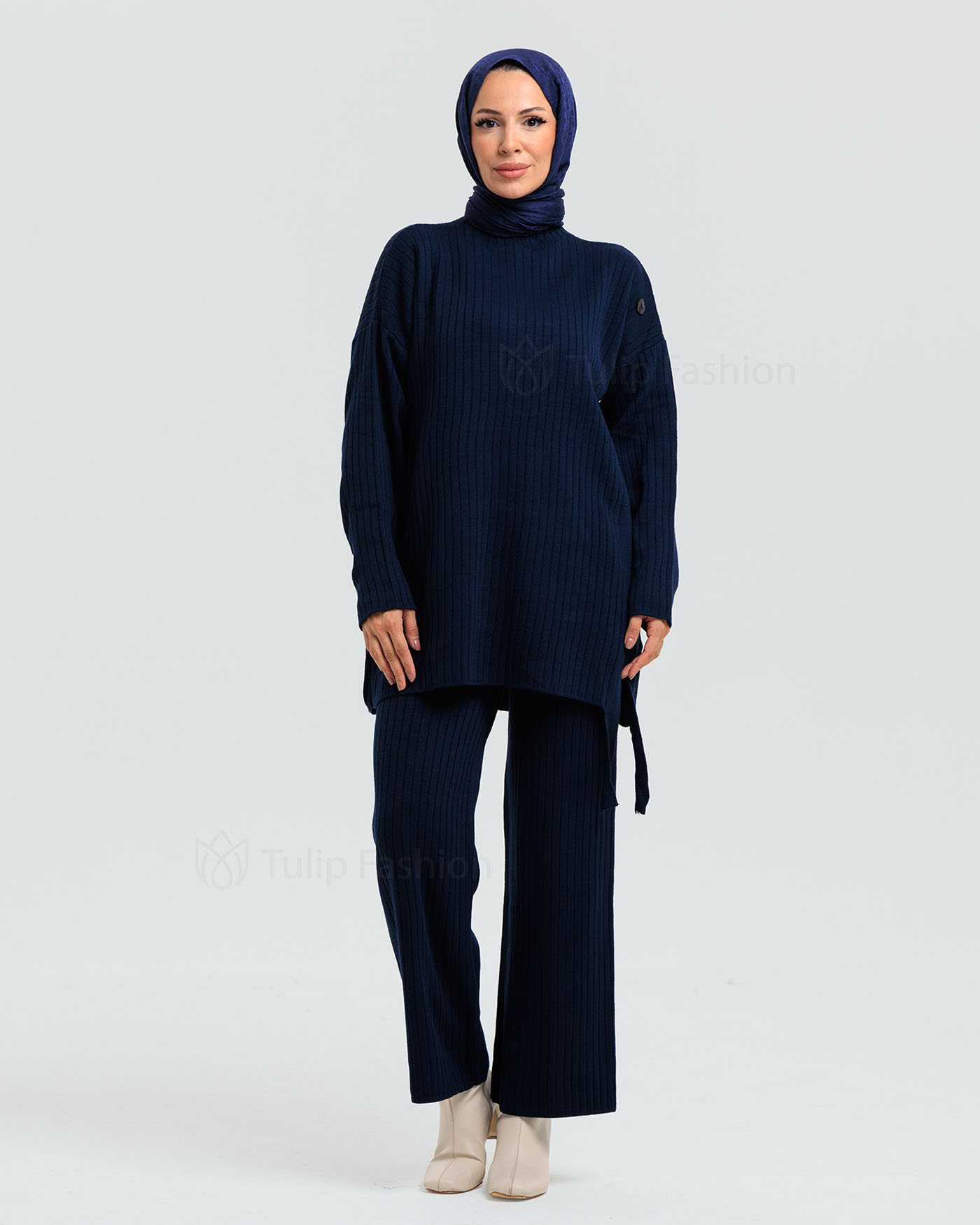 Tunic set with pants - Midnight Blue - 2