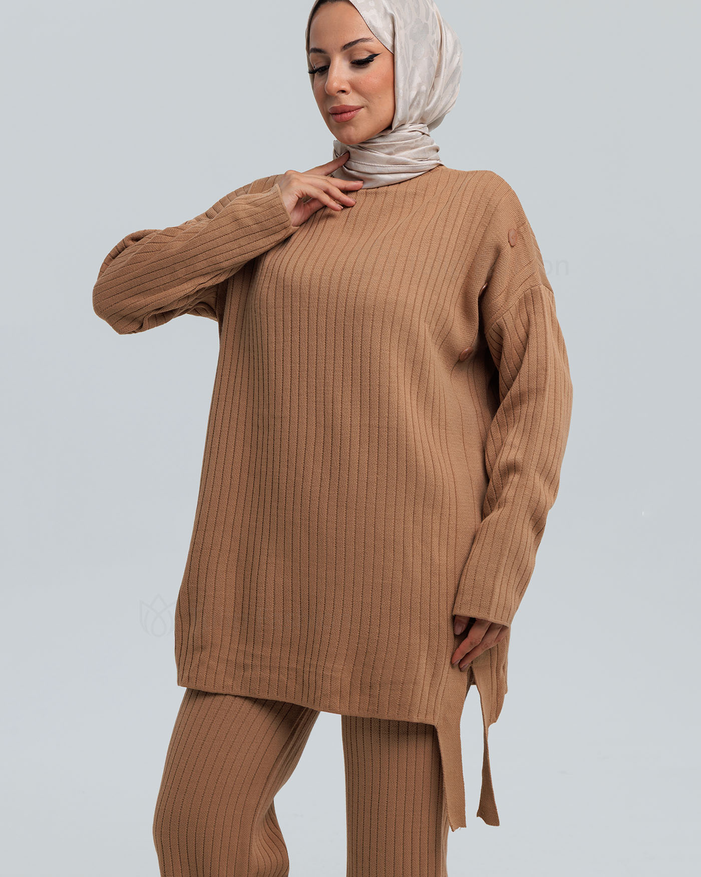 Tunic set with pants - Beige - 7