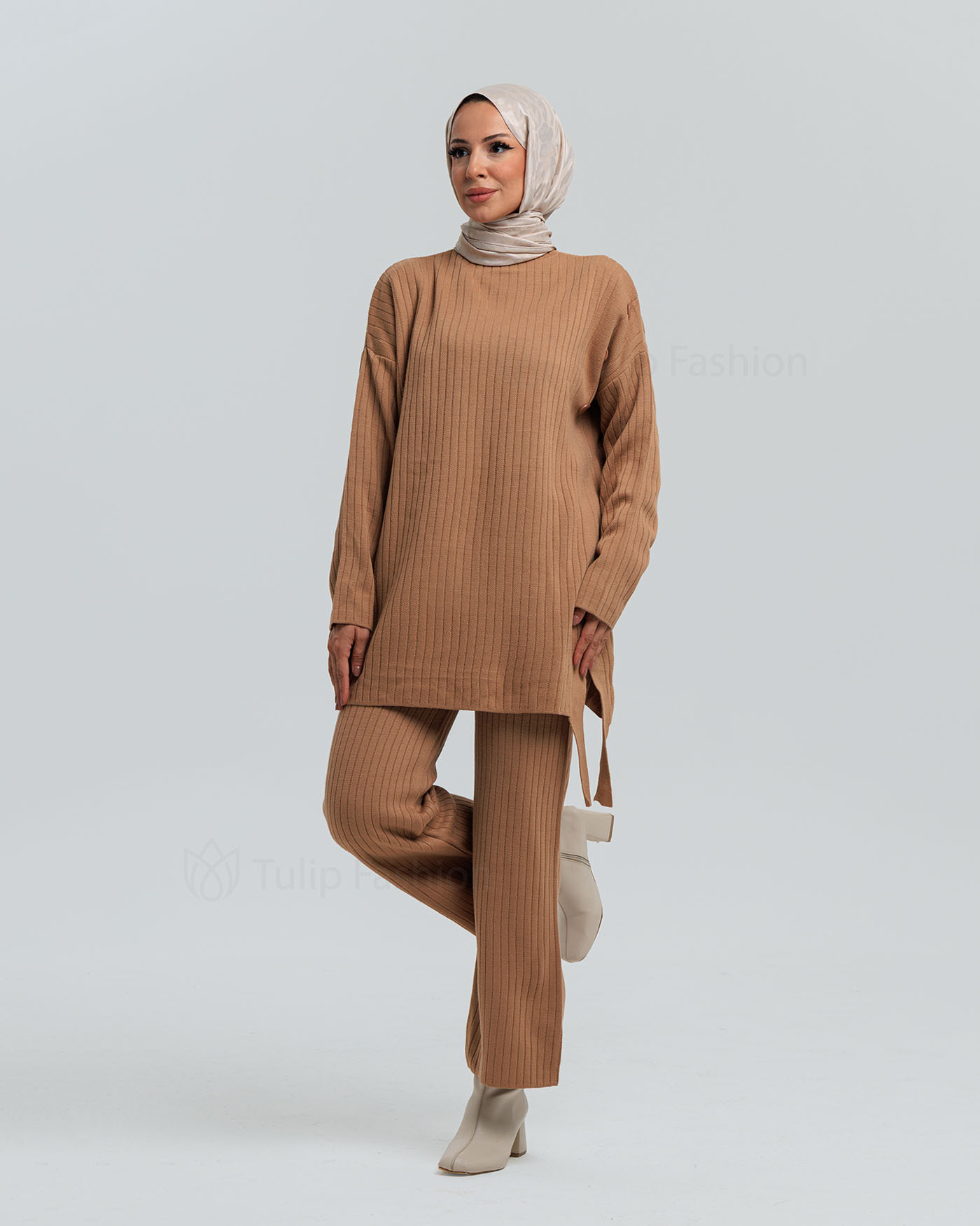 Tunic set with pants - Beige