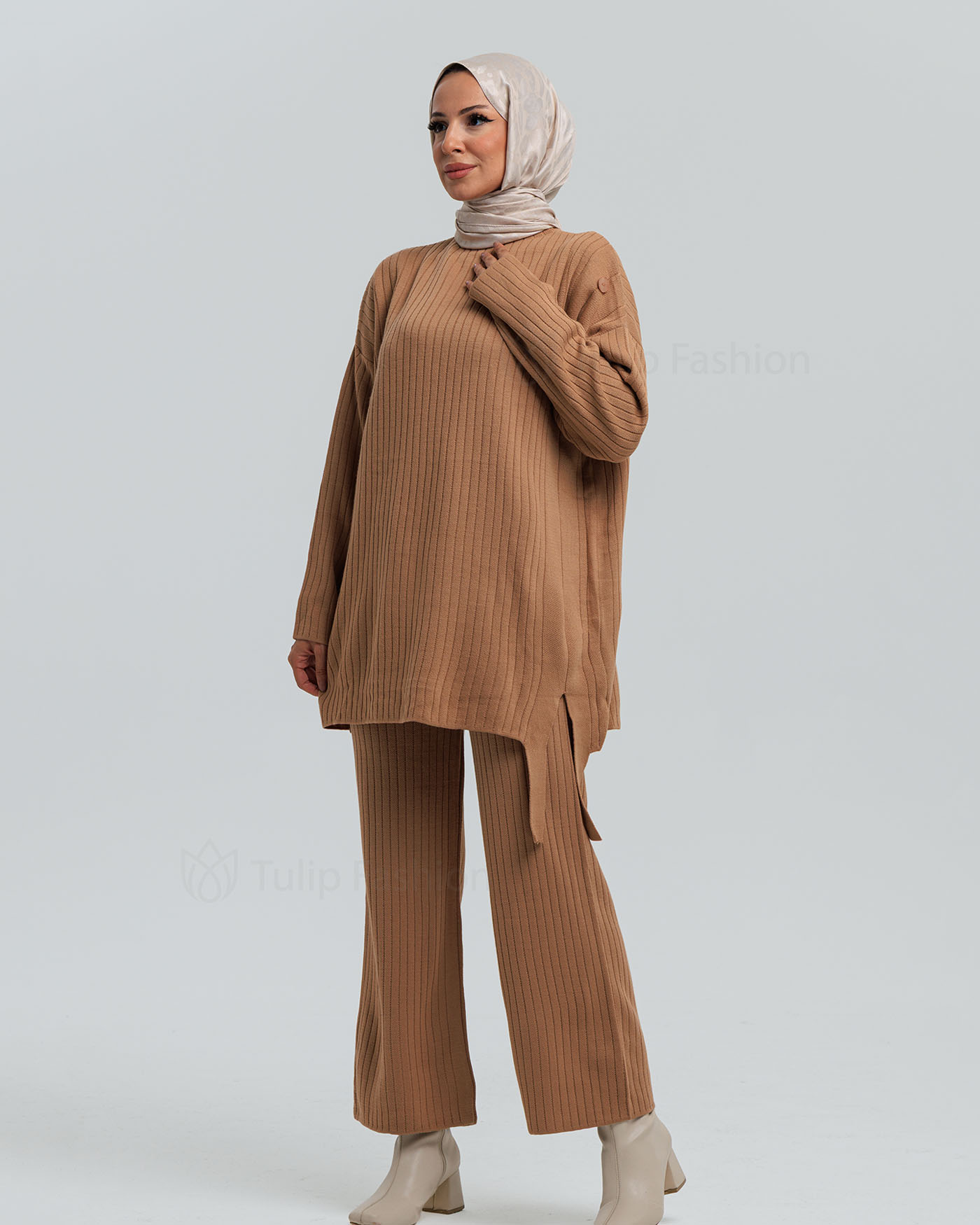 Tunic set with pants - Beige - 15