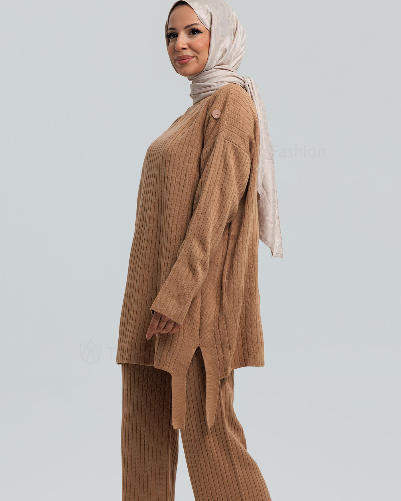 Tunic set with pants - Beige - 3