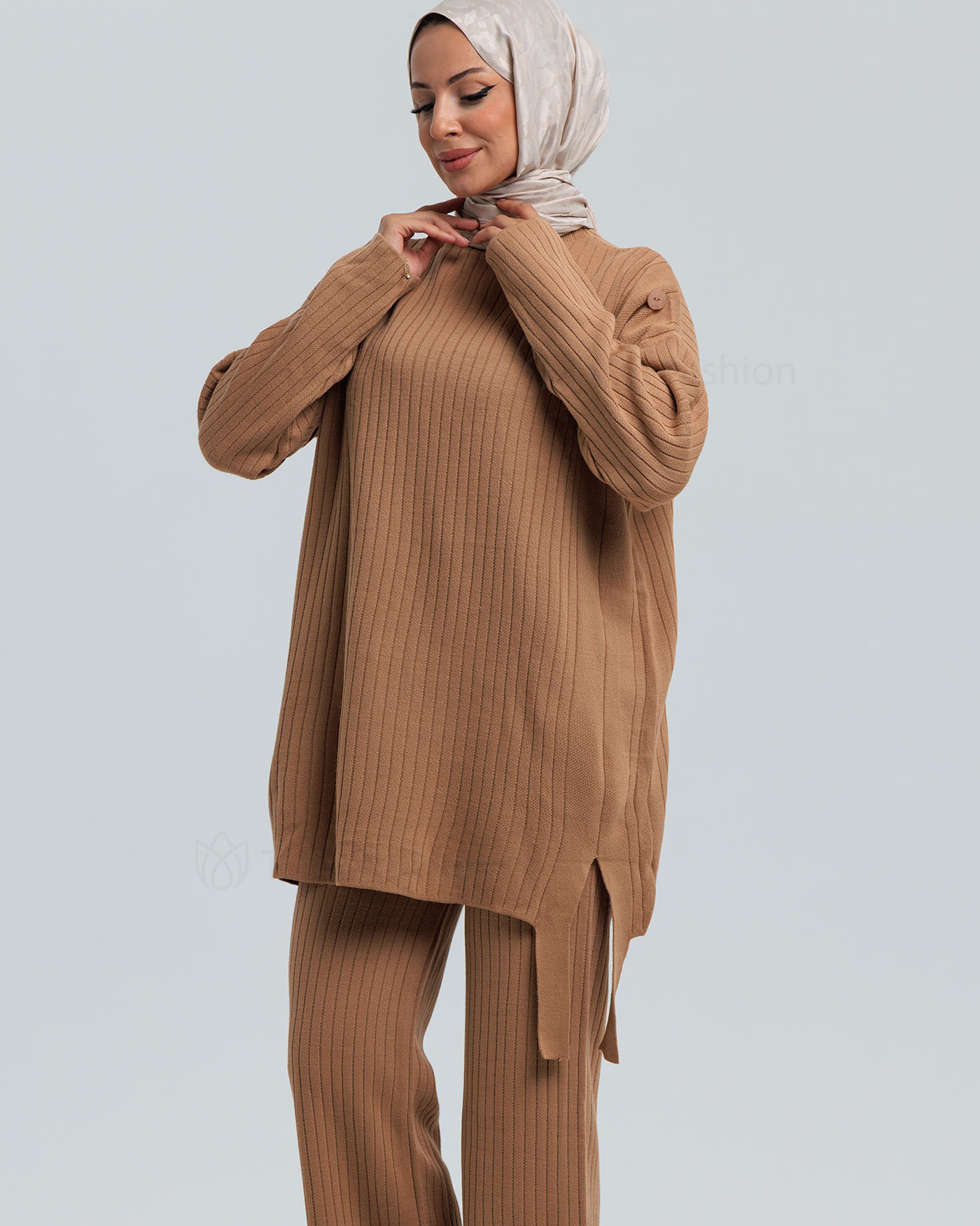 Tunic set with pants - Beige - 4