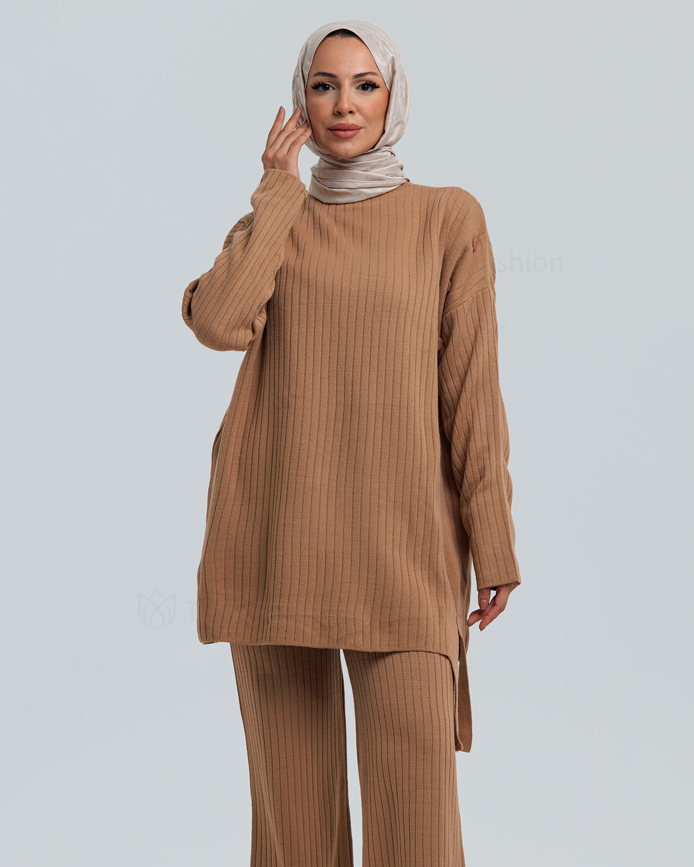Tunic set with pants - Beige - 2