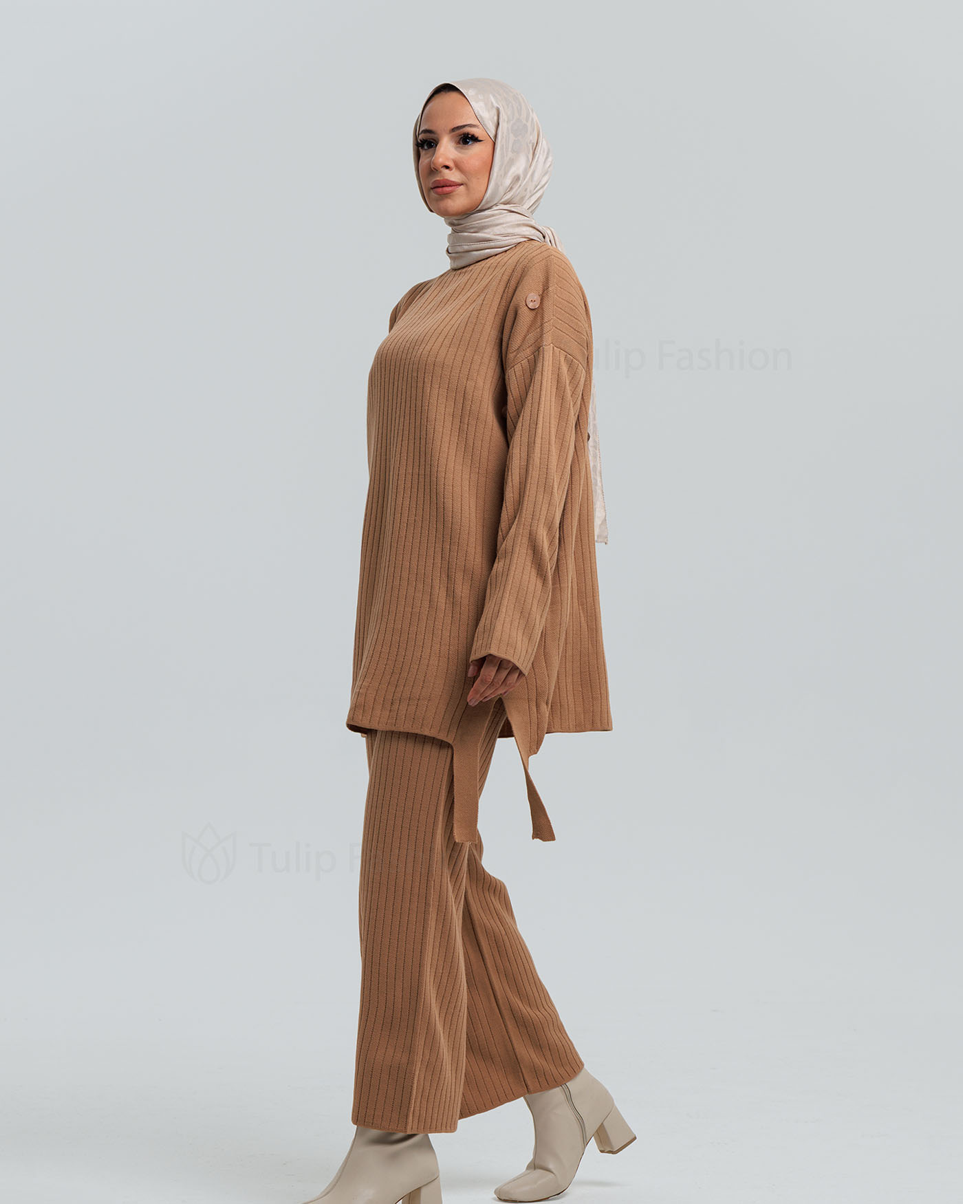 Tunic set with pants - Beige - 14