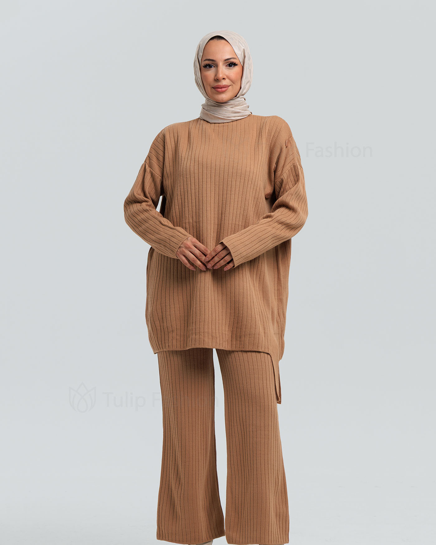 Tunic set with pants - Beige - 11