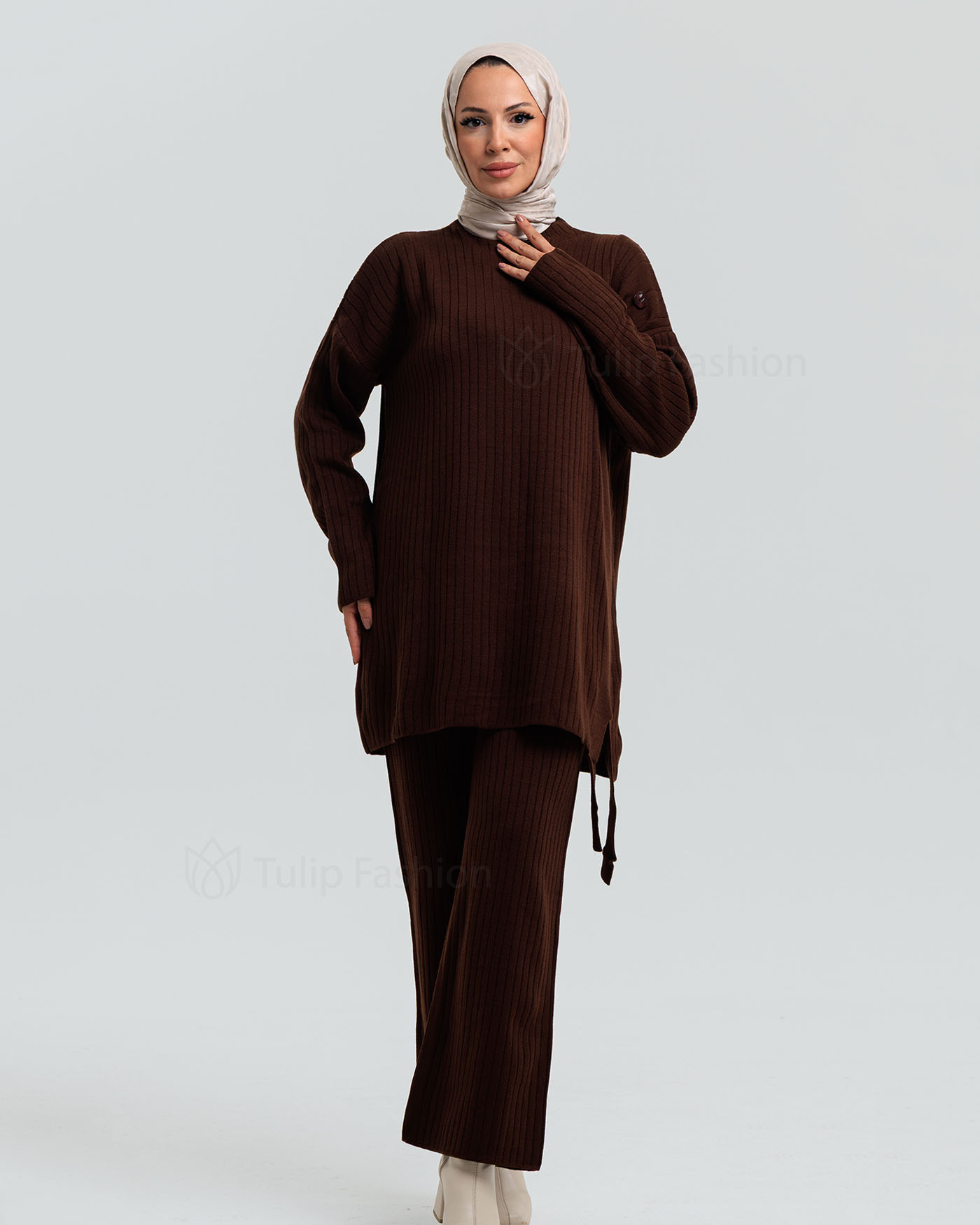 Tunic set with pants - Dark Brown