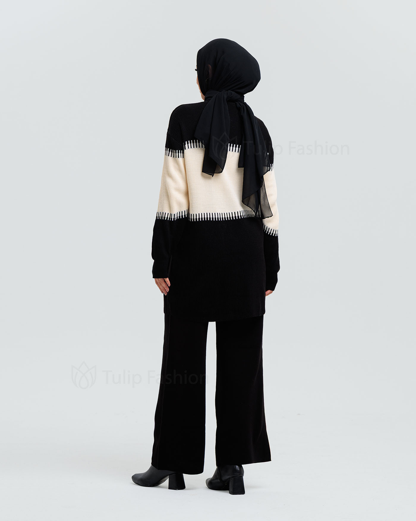 Tunic set with pants - Black - 4