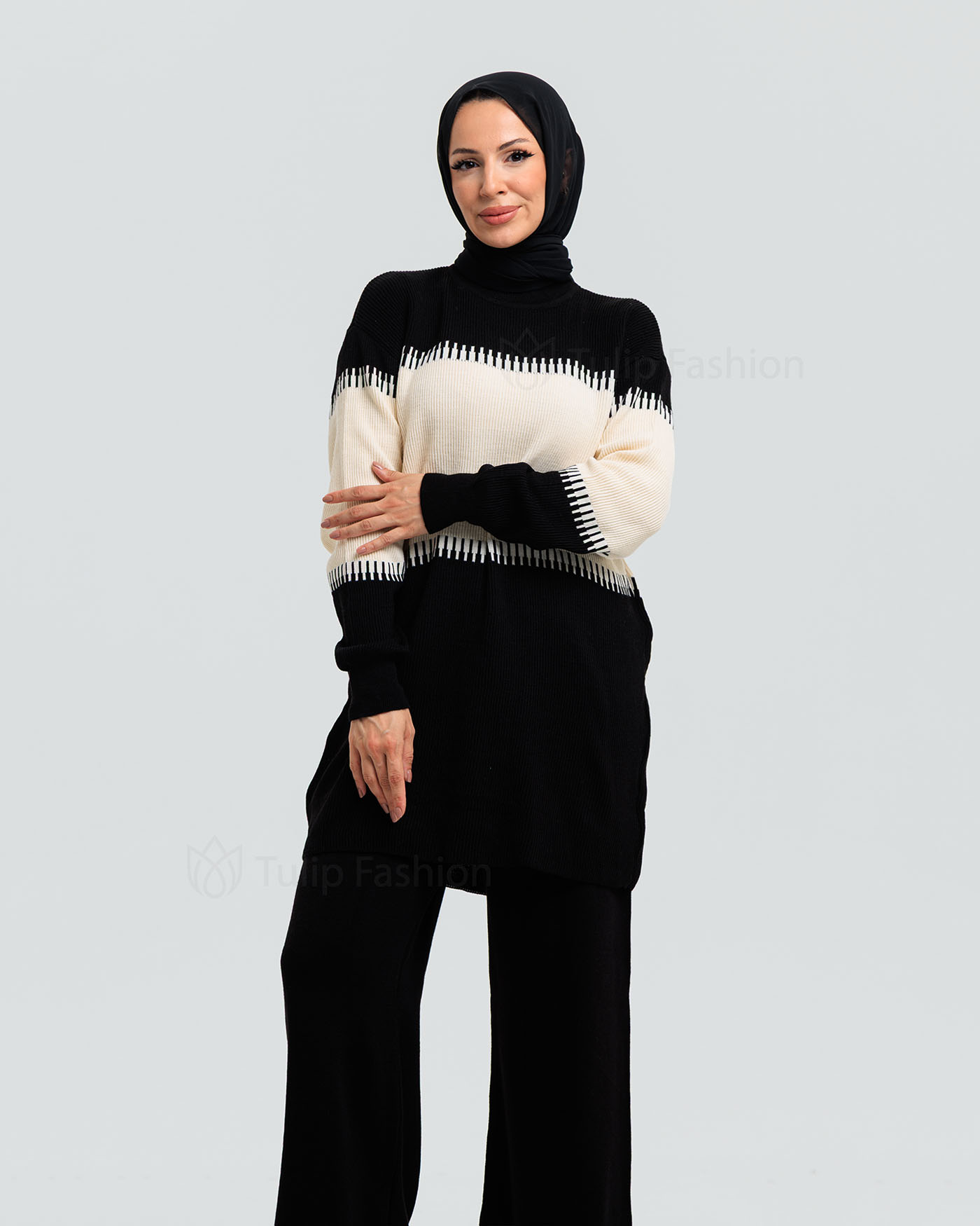 Tunic set with pants - Black - 6