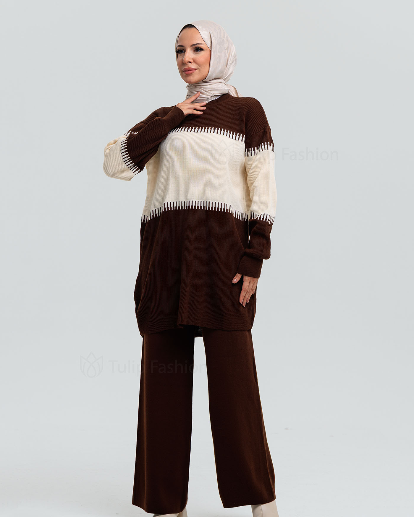 Tunic set with pants - Dark Brown