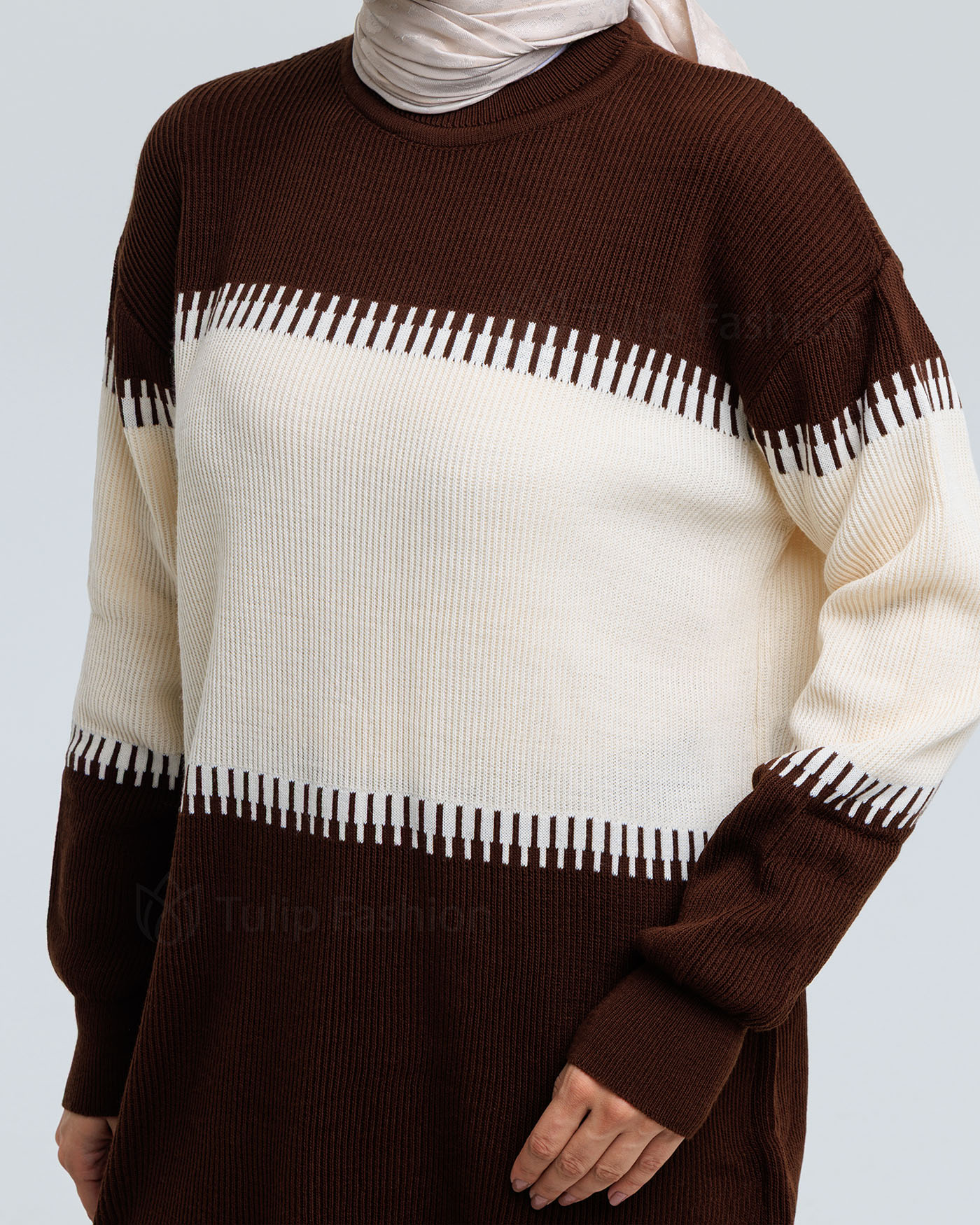 Tunic set with pants - Dark Brown - 5