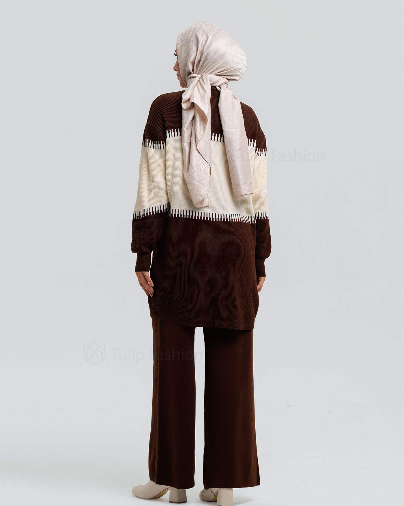 Tunic set with pants - Dark Brown - 2