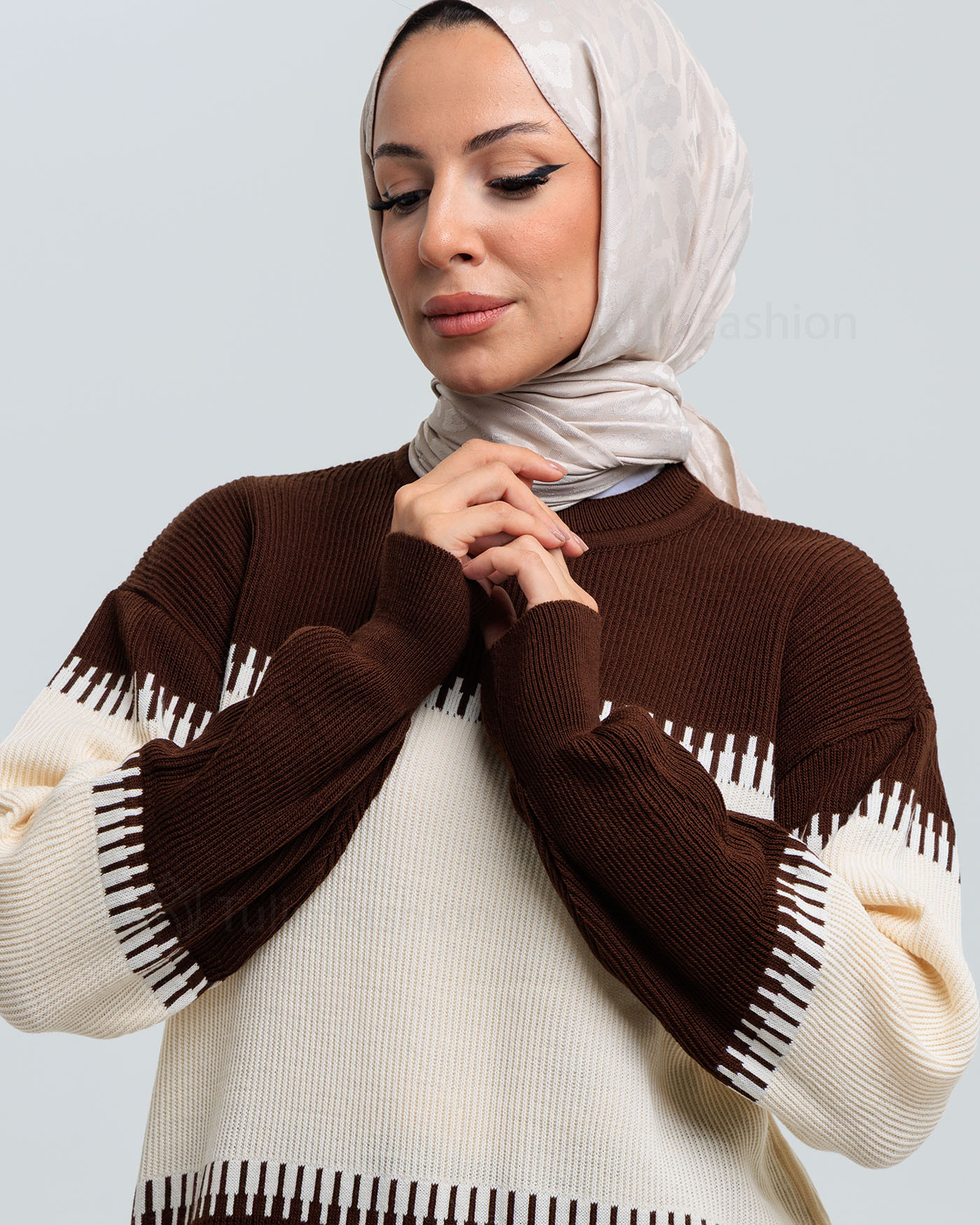 Tunic set with pants - Dark Brown - 4