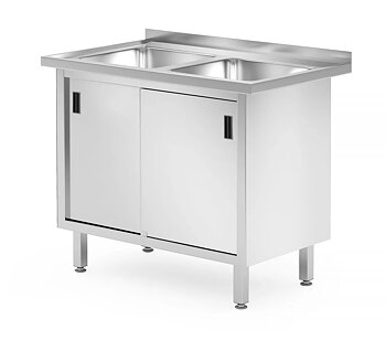 Double sink with base cabinet - 100x60cm