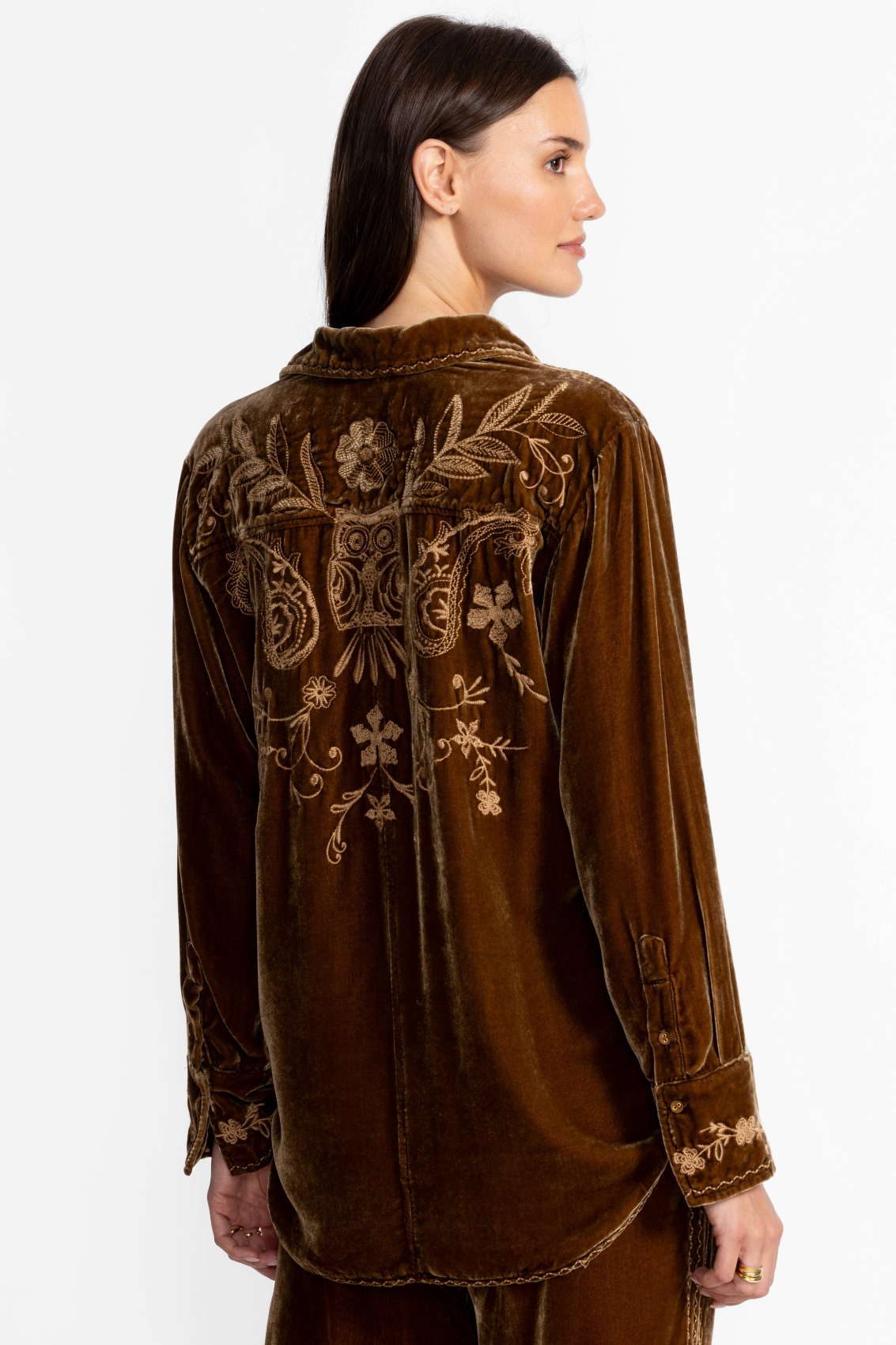 Velvet Relaxed Seamed Shirt - Stl. M - Johnny Was - 3