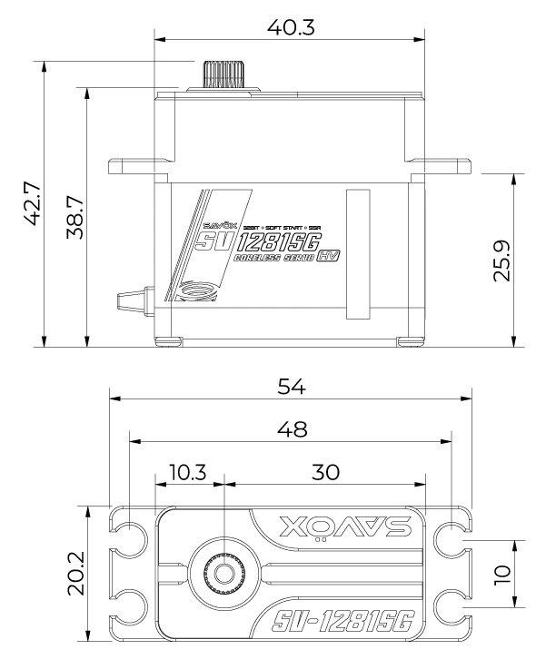 SAVÖX SV-1281SG Servo 60KG 0,14s HV Alu Brushless Ståldrev - 6