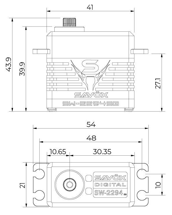 SAVÖX SW-2294SG Crawler Servo 75Kg 4S Powered Alu Brushless Ståldrev WP - 6