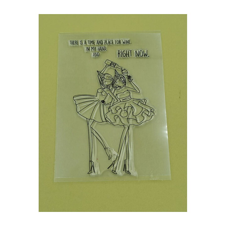 Clear Stamps Second Hand - Ladies Drinking Wine
