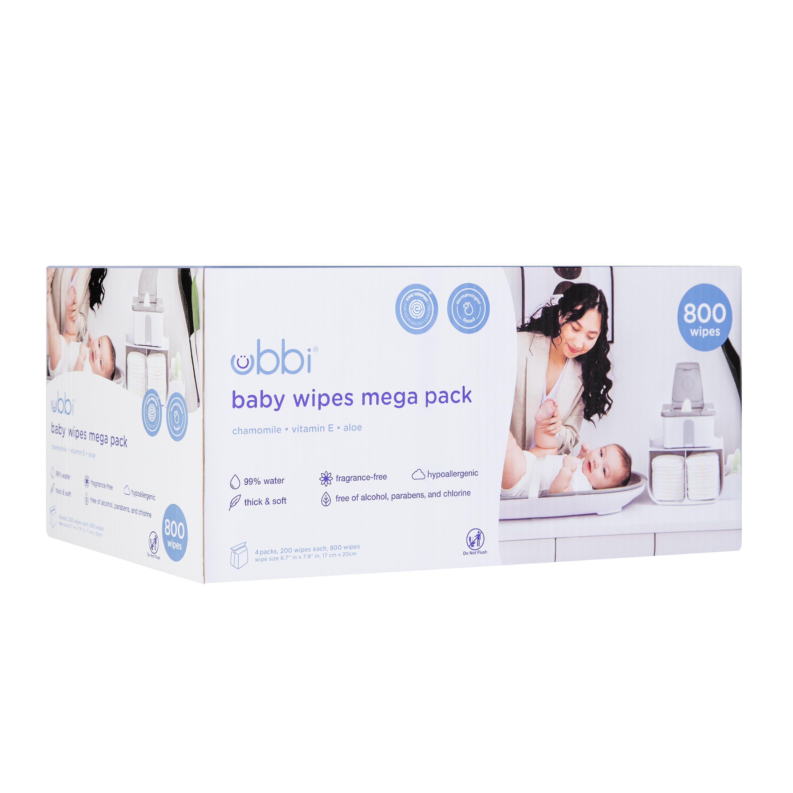 UBBI Baby Wipes - Value Pack - 800ct White