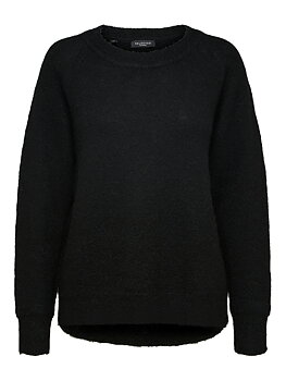 SLFLULU LS KNIT O-NECK NOOS Black