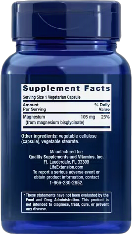 Life Extension Magnesium Glycinate – Biotillgängligt Magnesium (90 kap) - 2