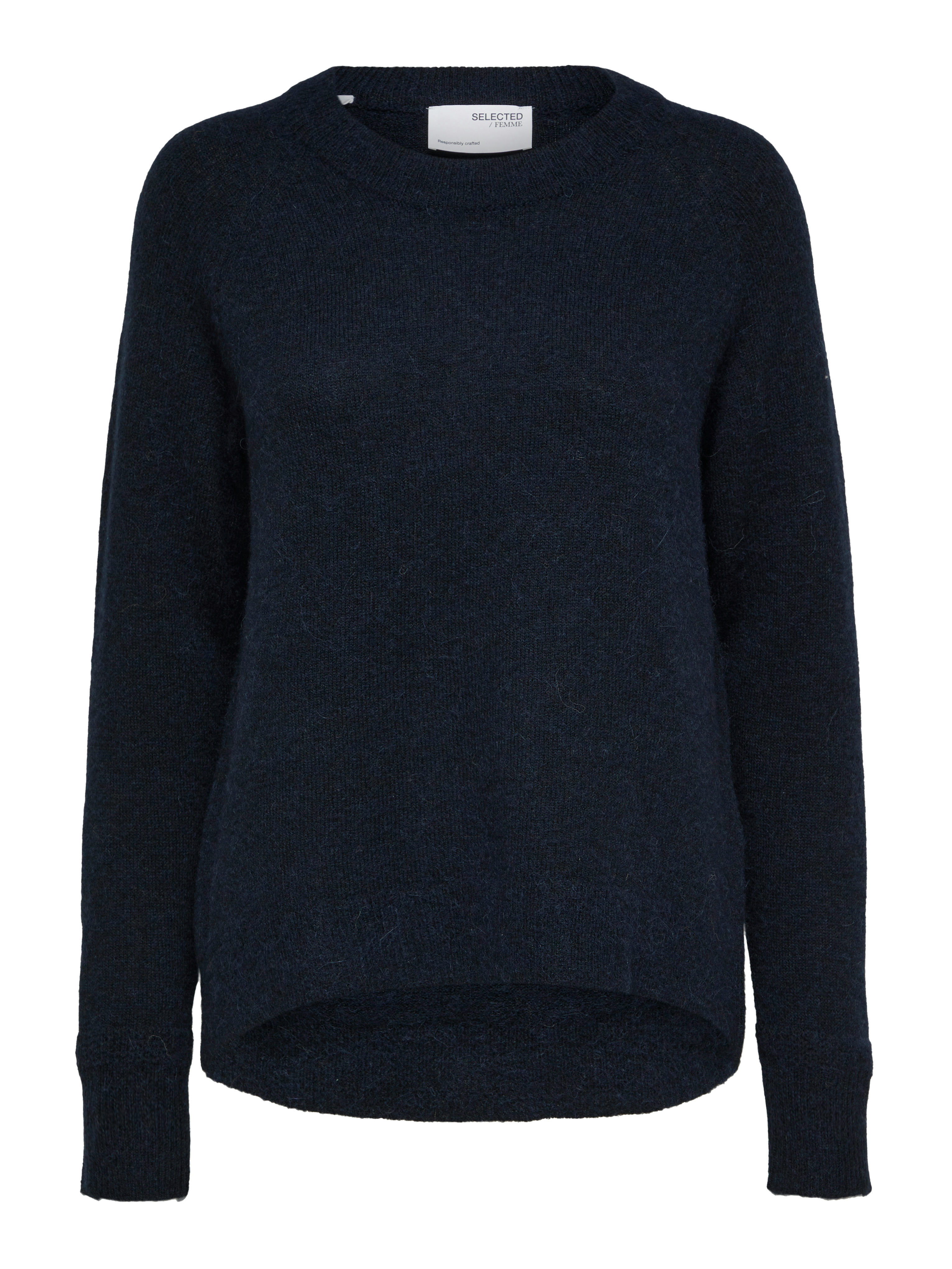 SLFLULU LS KNIT O-NECK NOOS Dark Sapphire MELANGE
