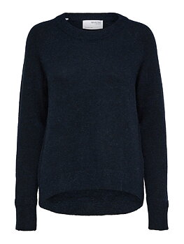 SLFLULU LS KNIT O-NECK NOOS Dark Sapphire MELANGE