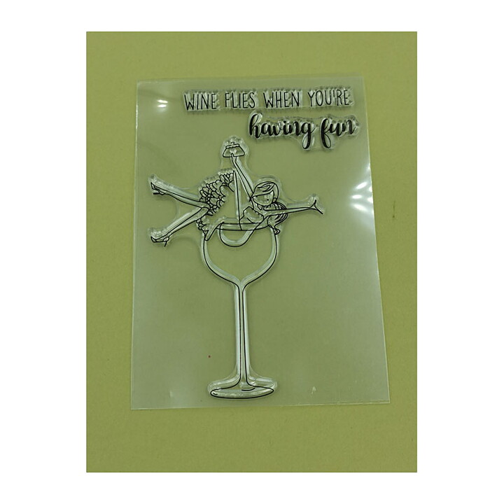 Clear Stamps Second Hand - Lady in a Wine Glass