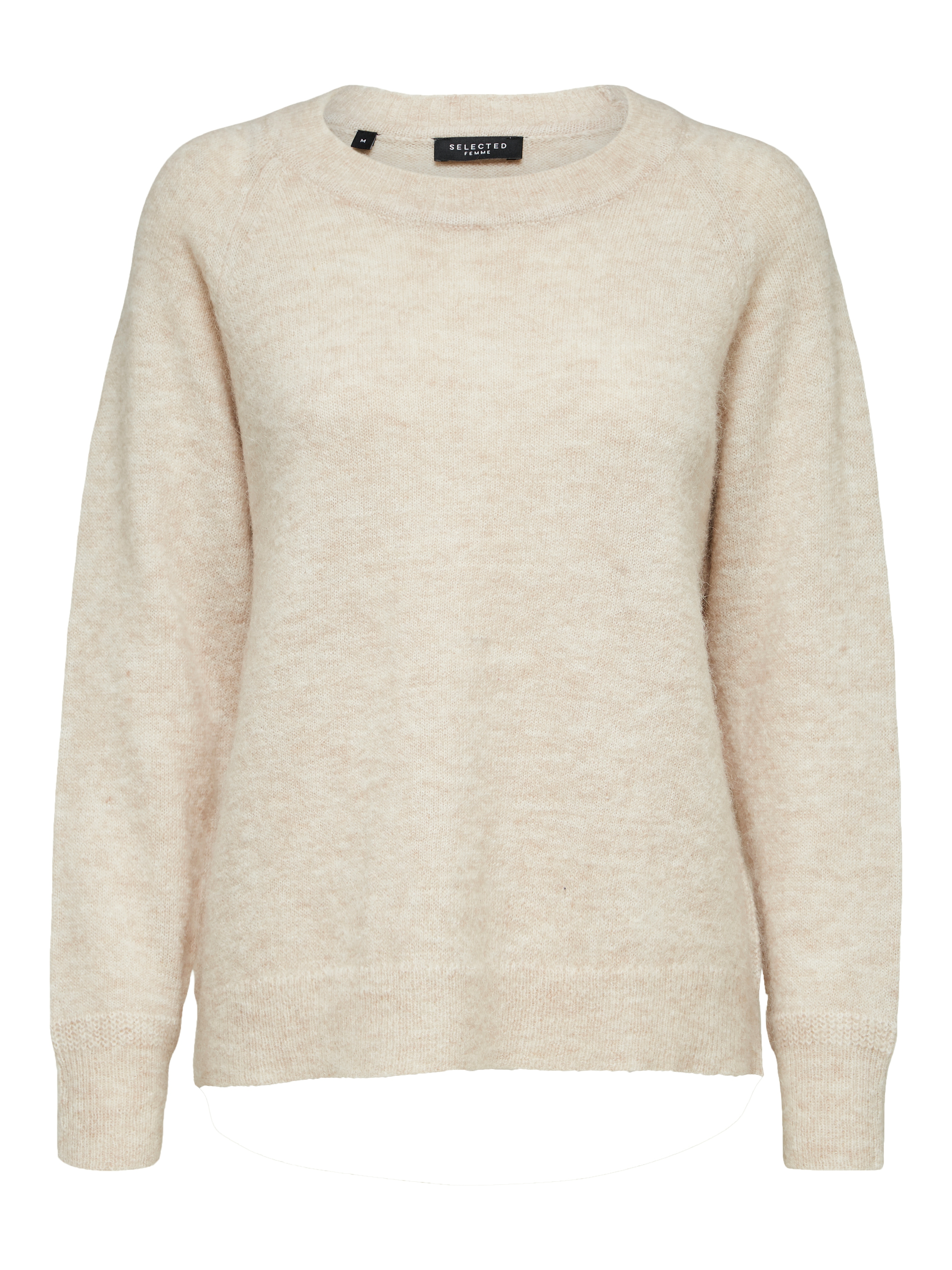 SLFLULU LS KNIT O-NECK NOOS Birch MELANGE