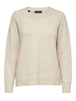 SLFLULU LS KNIT O-NECK NOOS Birch MELANGE