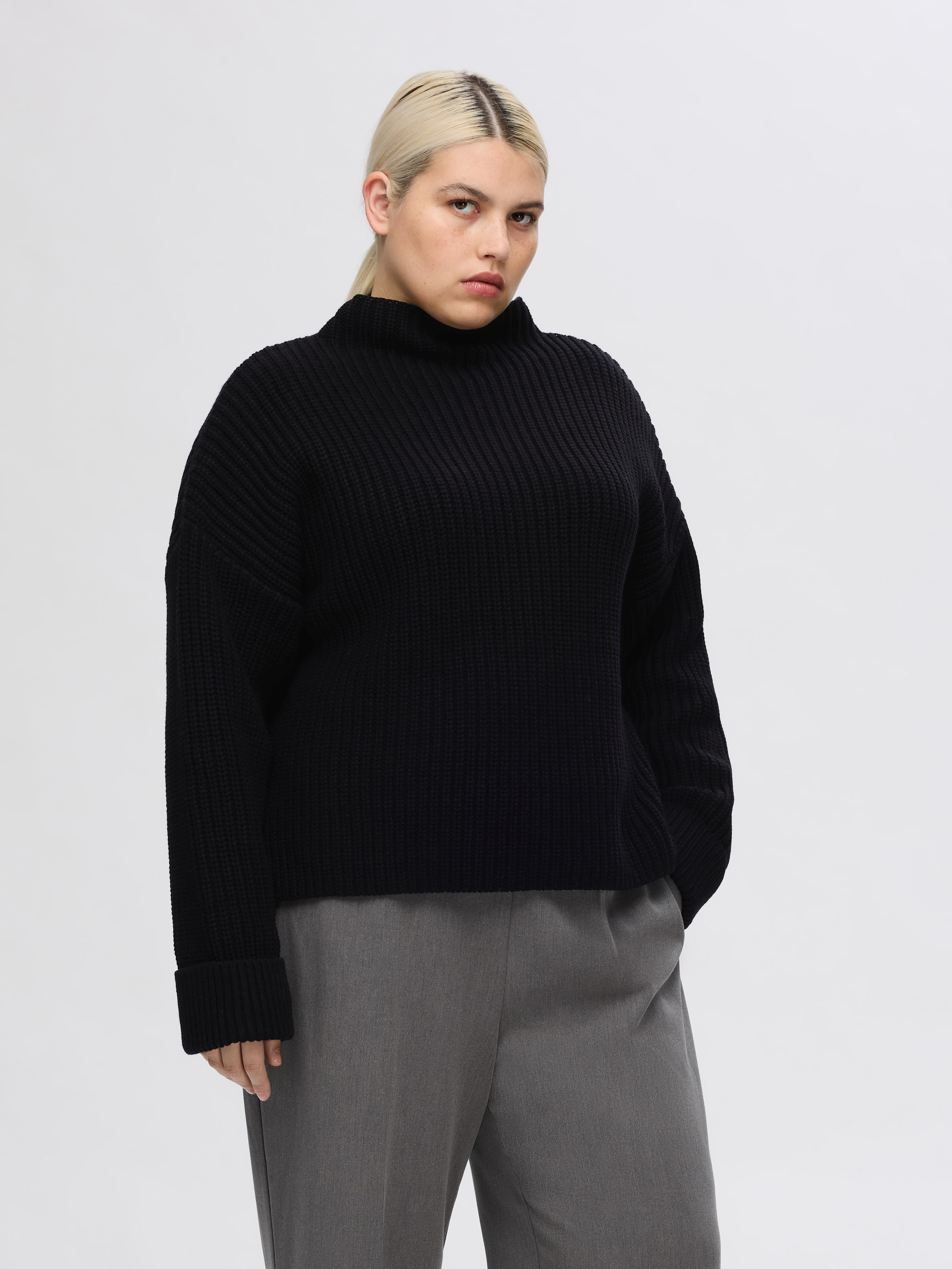 SLFSELMA LS KNIT PULLOVER NOOS Black - 2