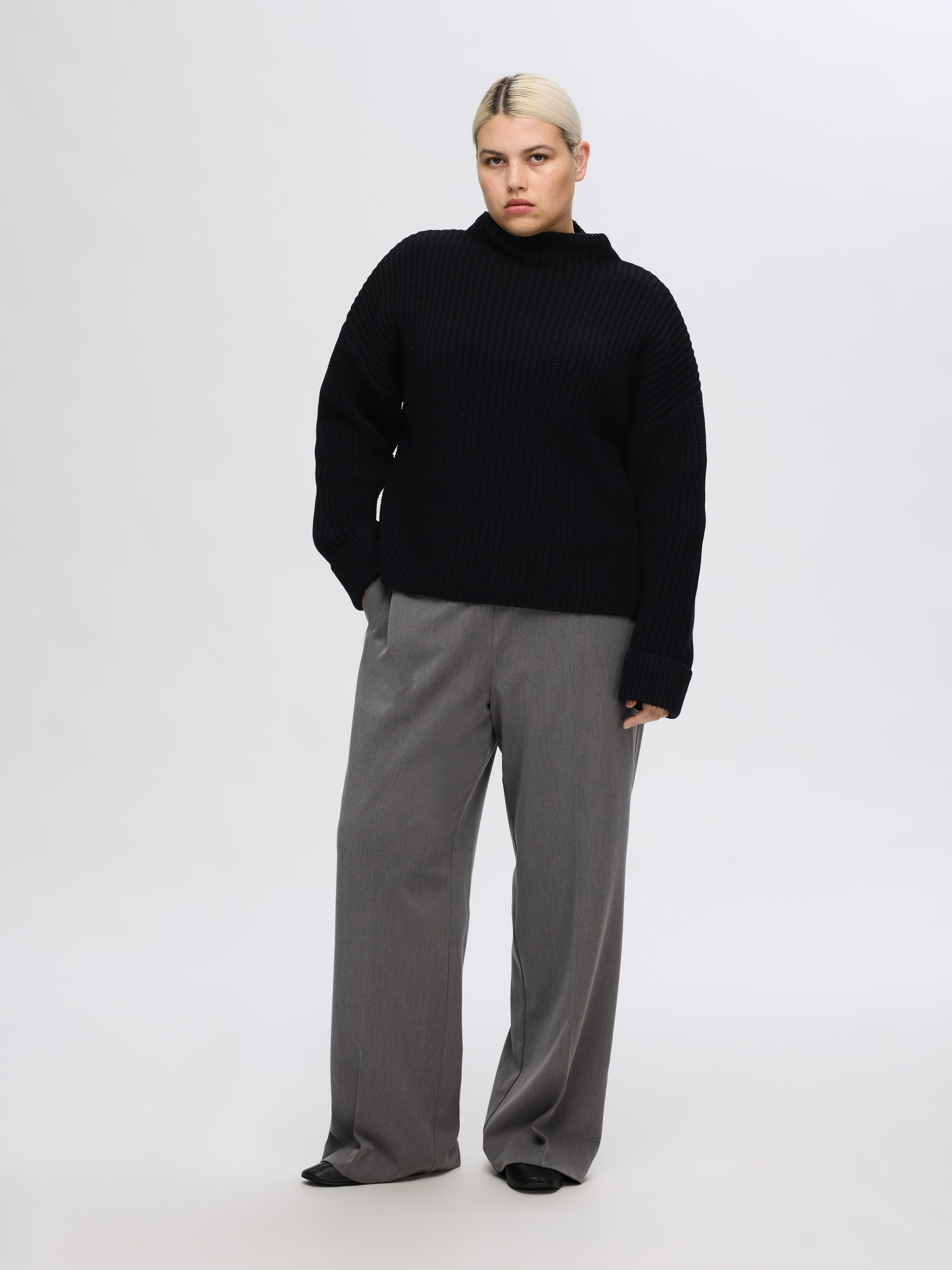 SLFSELMA LS KNIT PULLOVER NOOS Black - 3