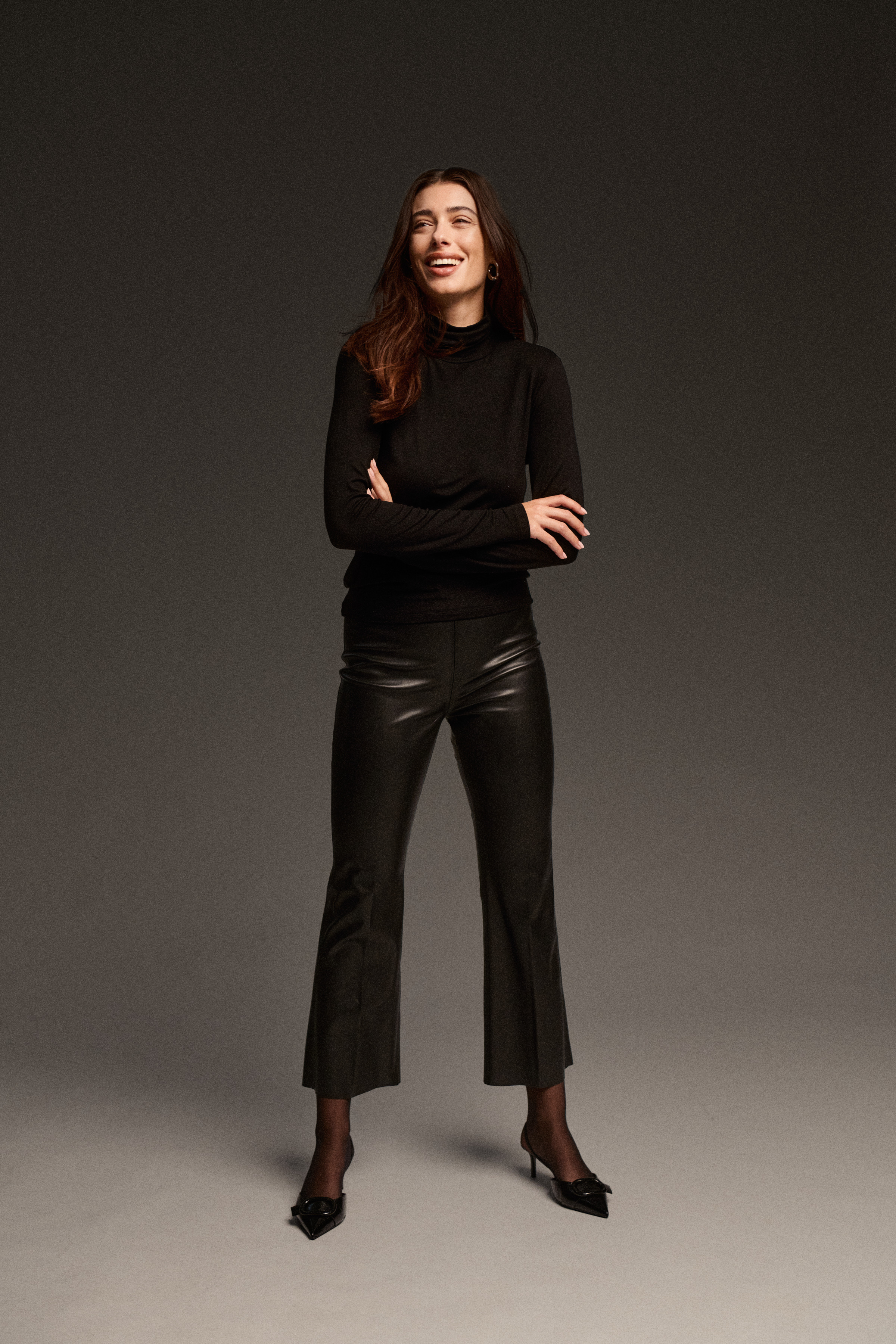 SLKaylee PU Kickflare Pants Black - 6