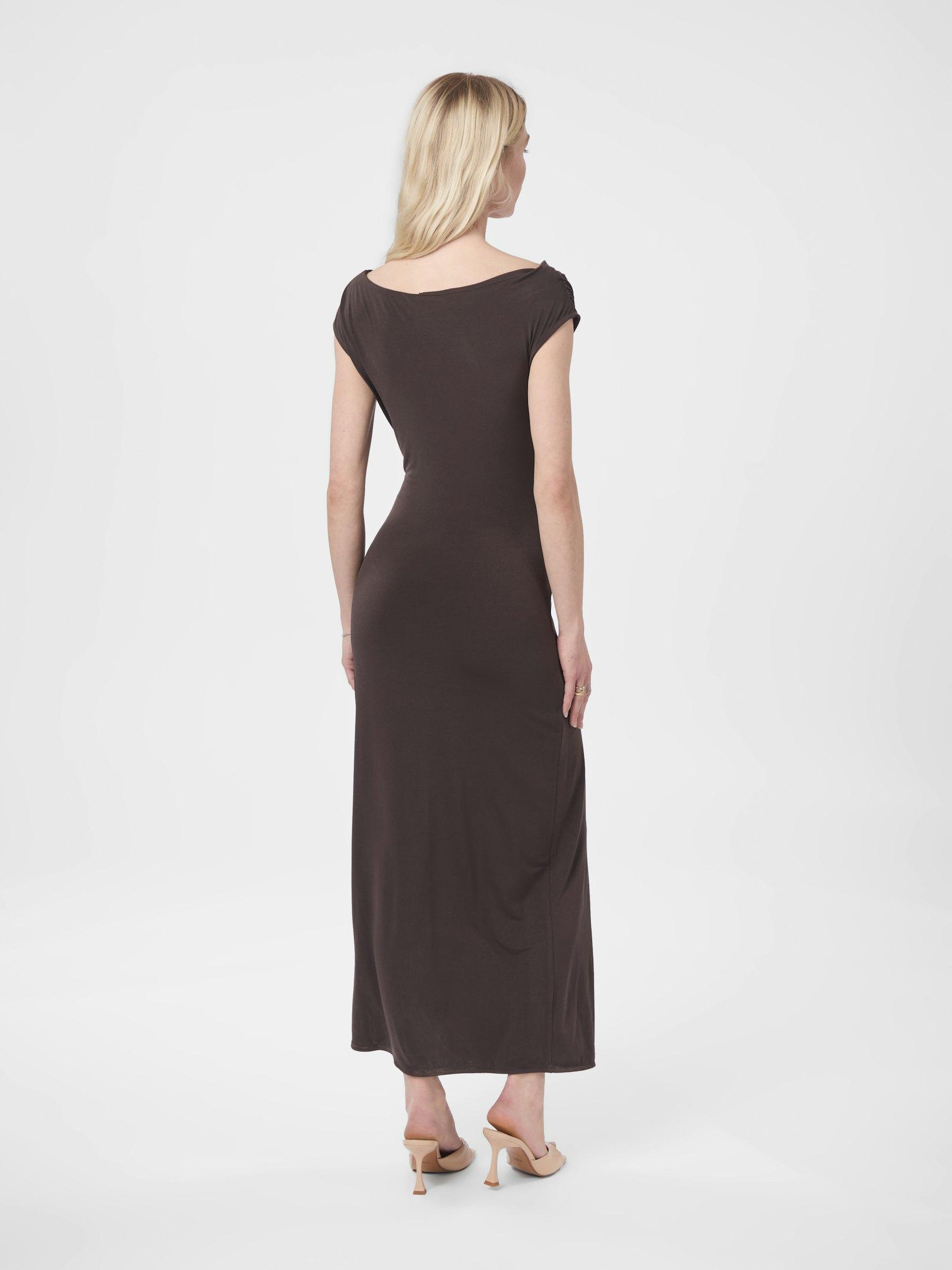 Minja Drapy Dress Chocolate Brown - 4