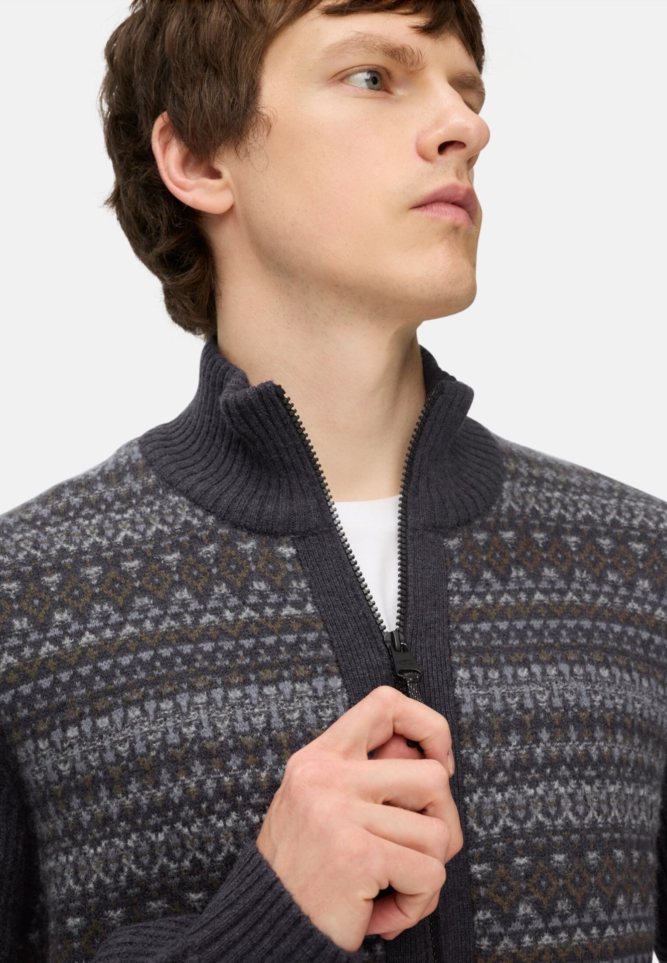 Cardigan med dragkedja, mörkblå från camel active,  - 4