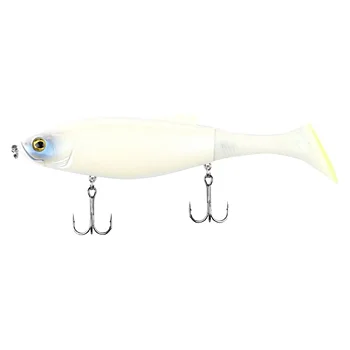 hybrid bait for pike fishing, a vibrating hard bait with rubber paddle tail