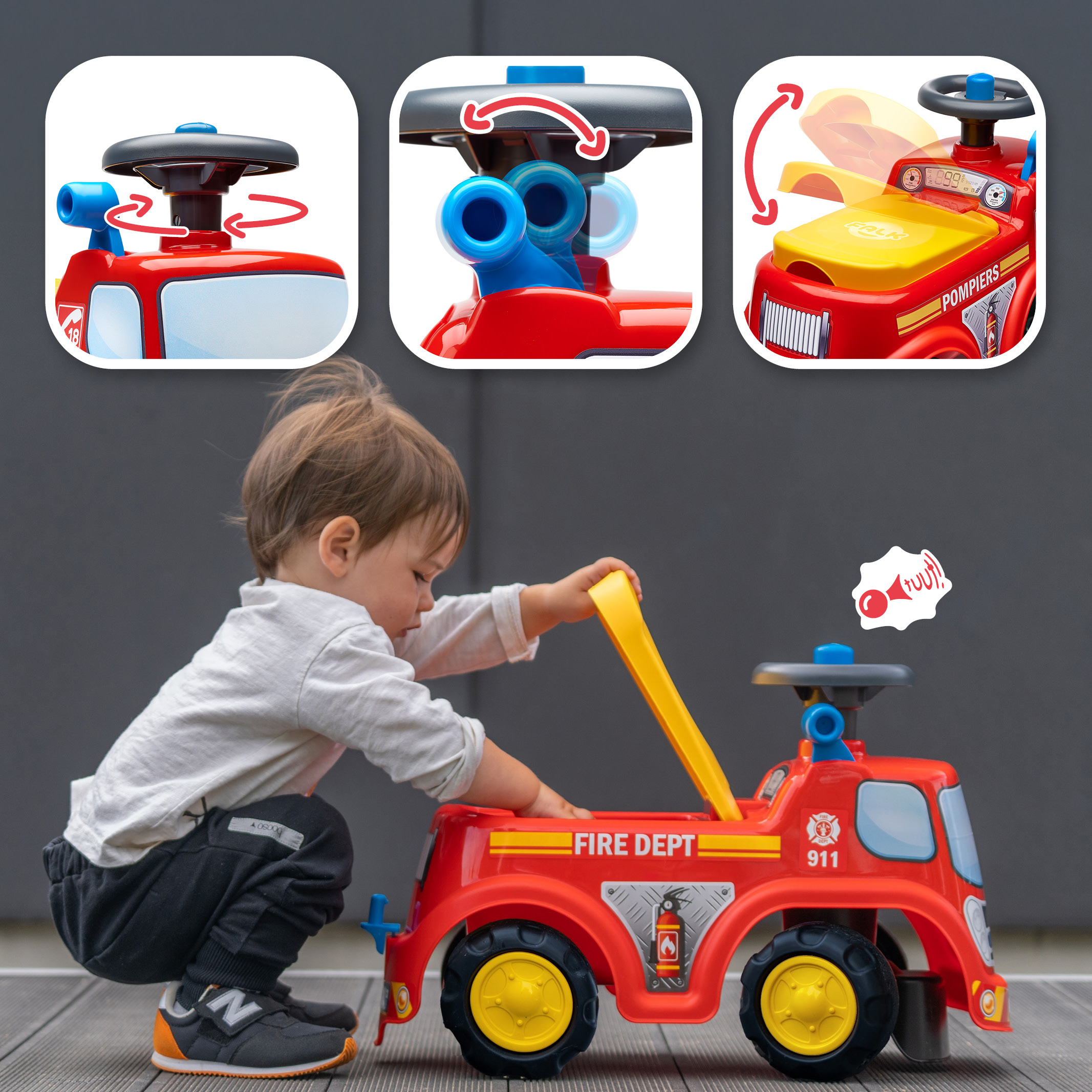 FALK  Ride-On Brandbil med tuta 1-3 år - 3