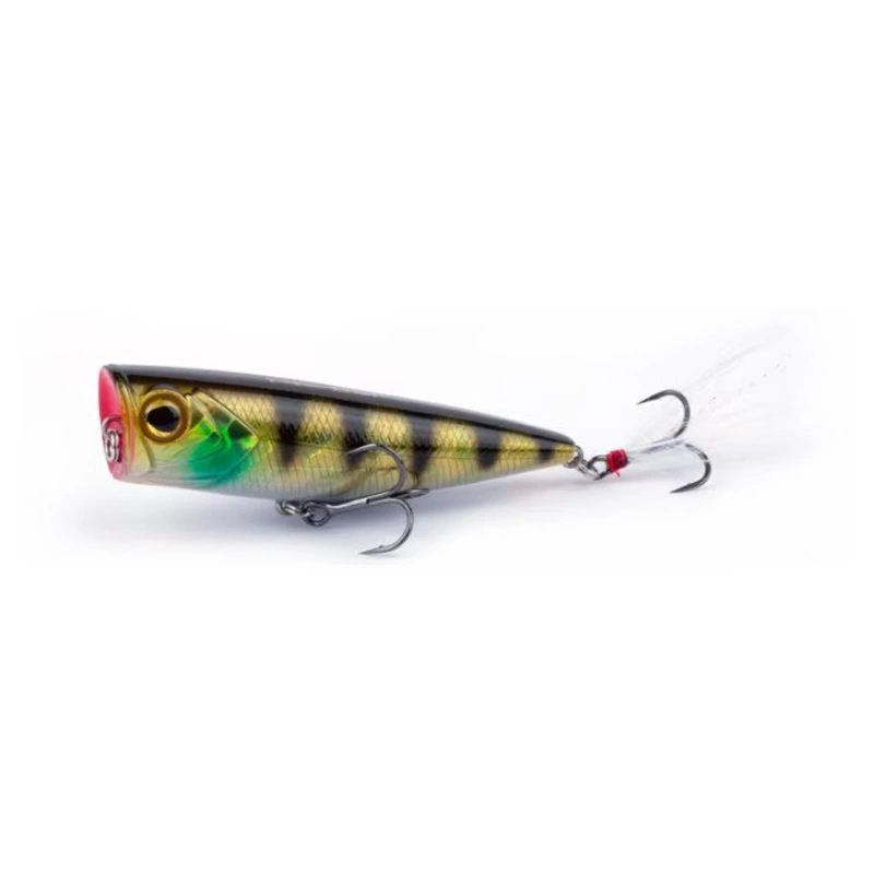 A popper from shimano, fished on the water surface around chasing fish and illustrating a fleeing baitfish