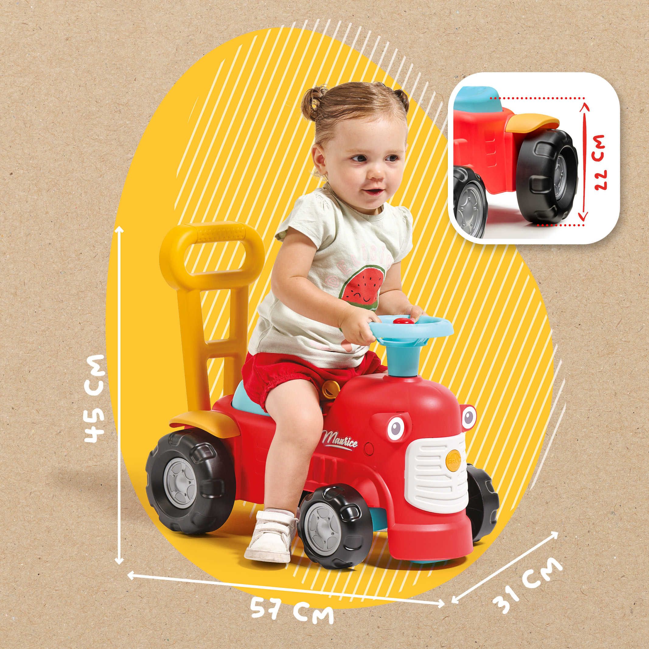 FALK Ride-On Maurice med Gå-stöd och ratt med tuta 1-3år - 5