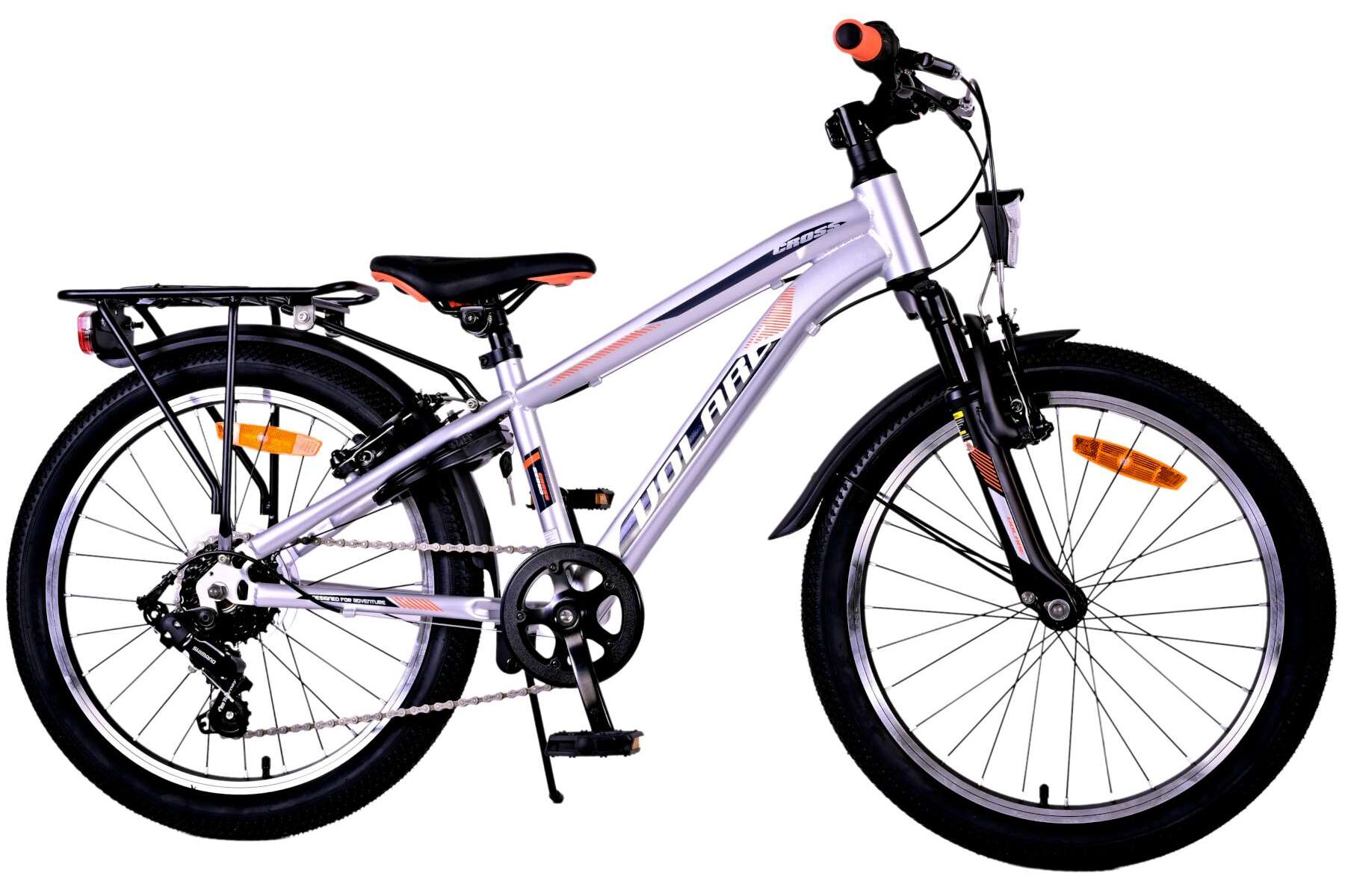 Barncykel Volare Cross 20 tum – 6 växlar Silver för barn 6–8 år