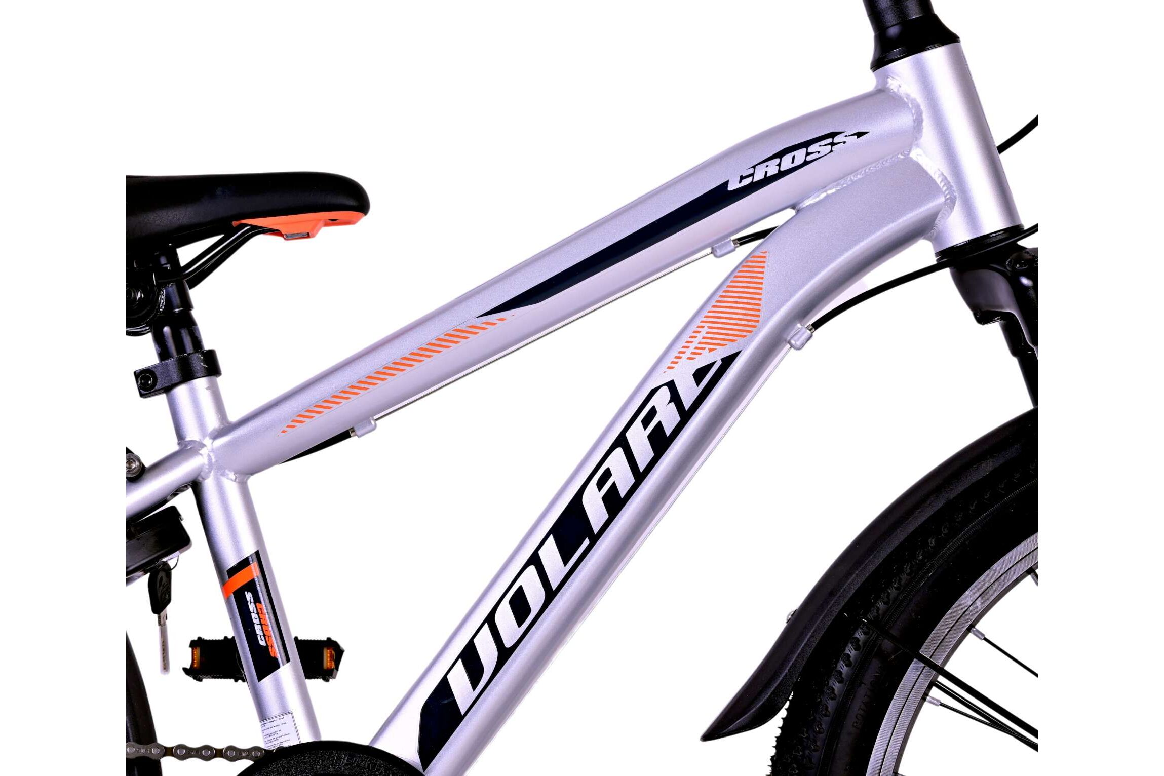 Barncykel Volare Cross 20 tum – 6 växlar Silver för barn 6–8 år - 8