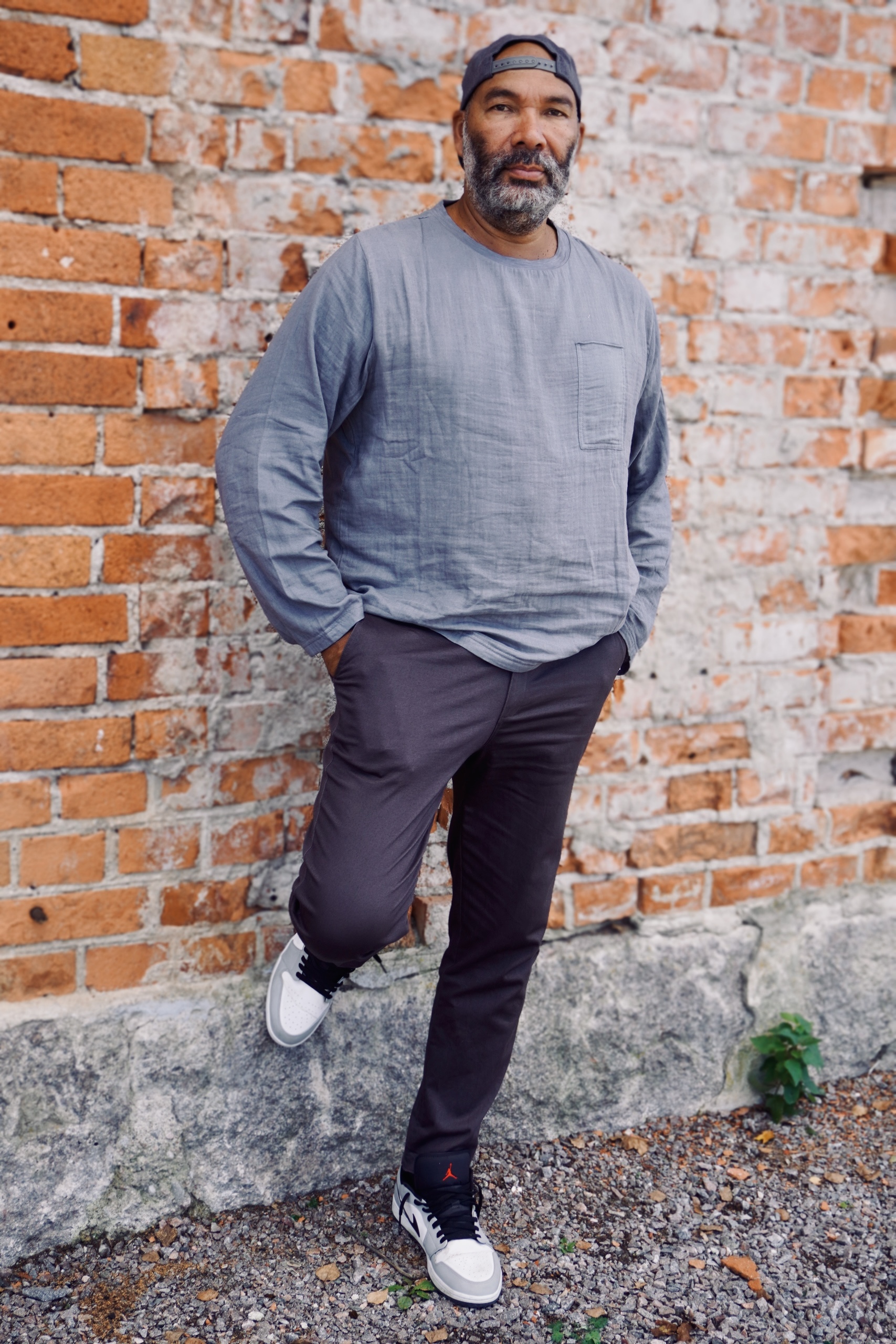 MARLEY COTTON TEE DOUBLE TUCK BLUE GREYISH  - 3