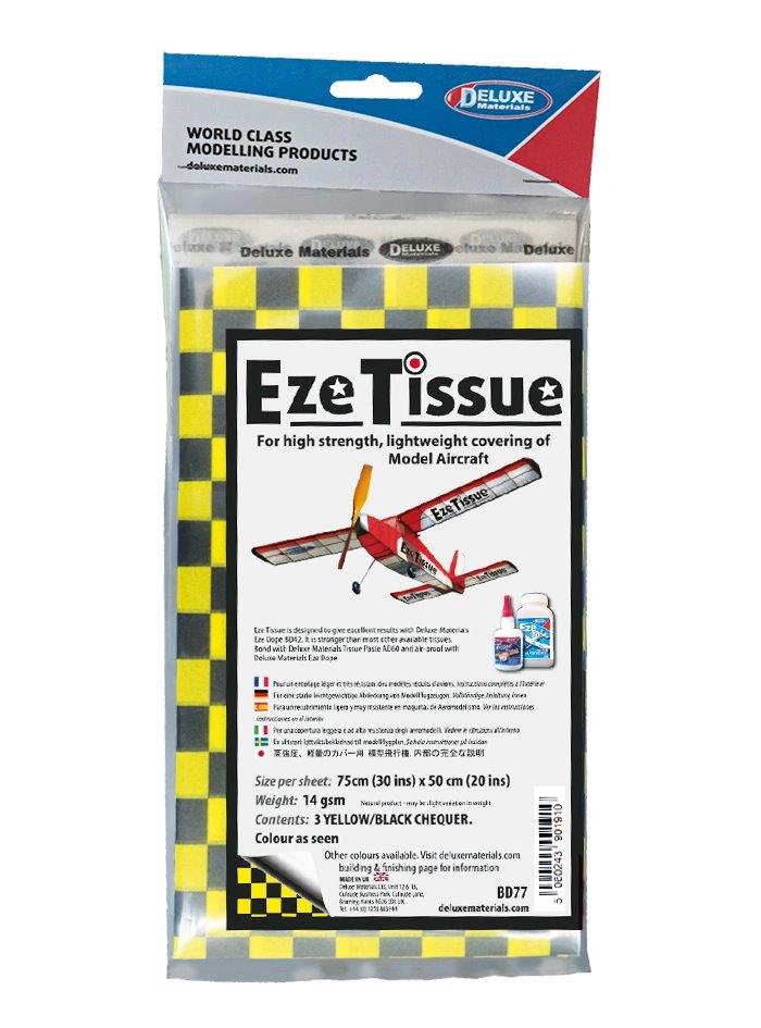 Deluxe Materials Eze Tissue Japanpapper Rutig Svart/Gul 3st