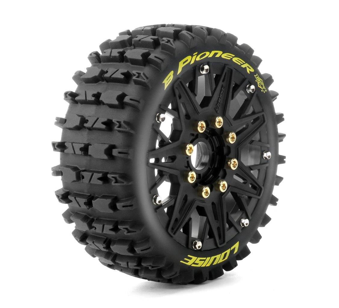 Däck & Fälg B-PIONEER 1/8 Buggy Soft MFT (Lös 17mm Hex 0tum & 1/2tum Offset) (2)