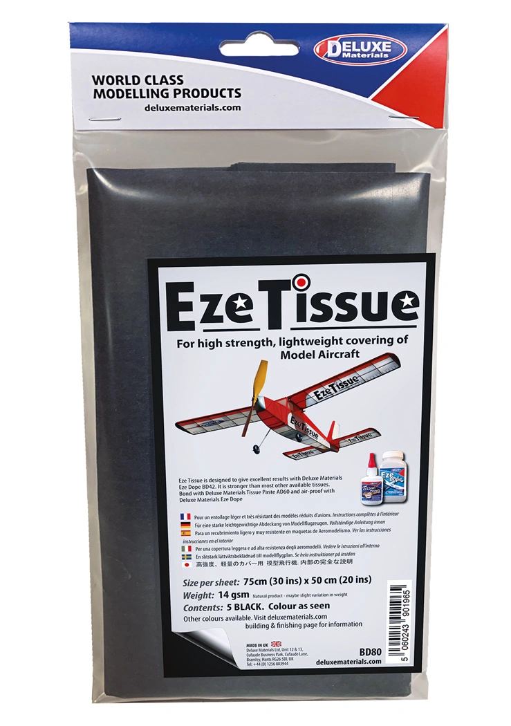 Deluxe Materials Eze Tissue Japanpapper Svart 5st
