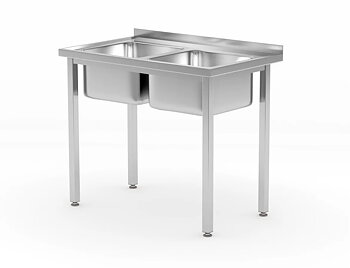 Sink with 2 ho -1000x600mm