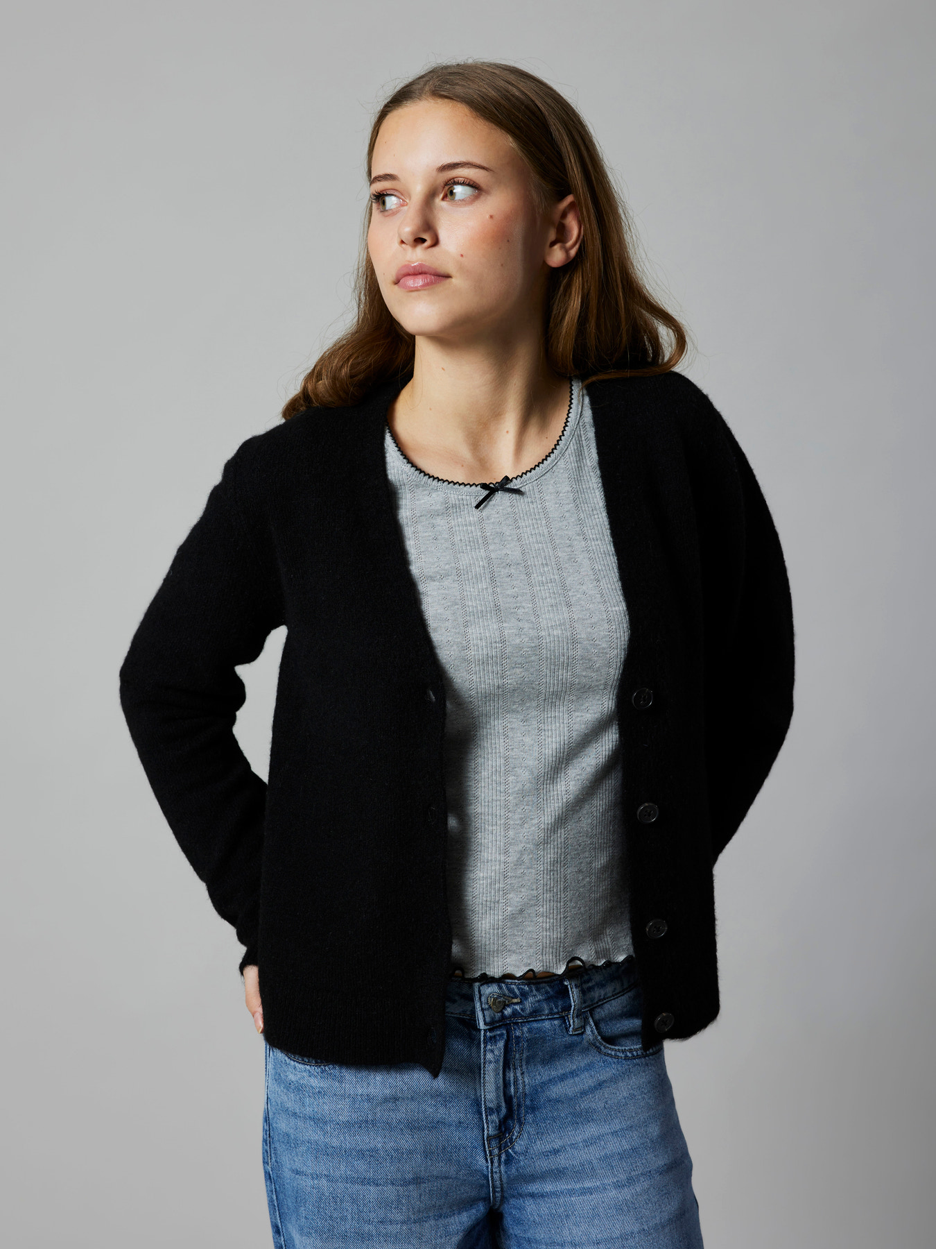 NLFLODET LS SHORT S KNIT CARDIGAN NOOS Black - 5