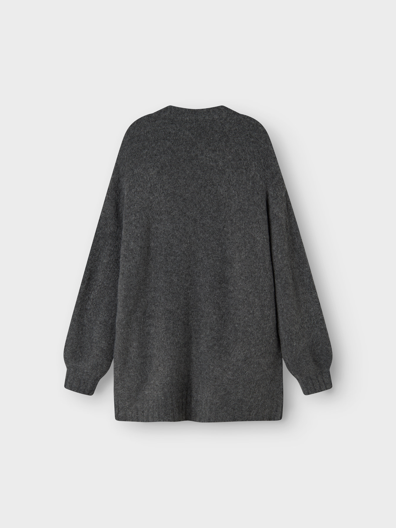NLFNAVA LS LONG KNIT CARDIGAN NOOS Dark Grey Melange - 3